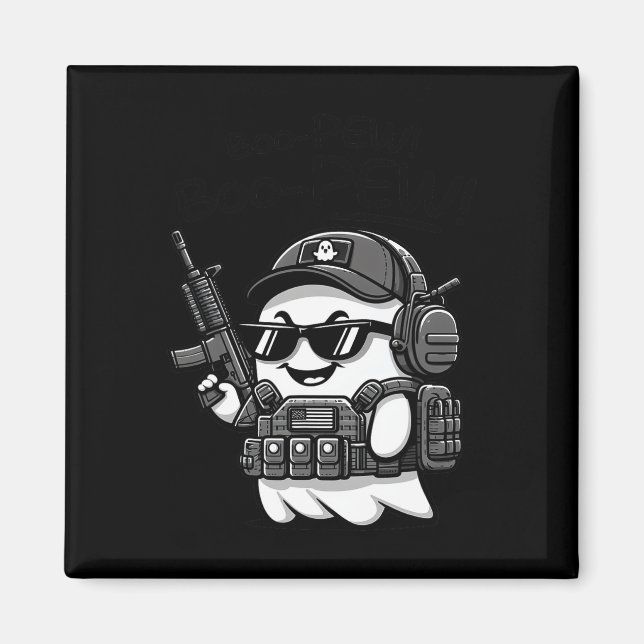 Boo Pew taktical Ghost Costume Gun Älskare Hallowe Magnet (Framsidan)