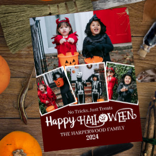 Boo pumpa jack-o-lantern Halloween fotokollage Julkort