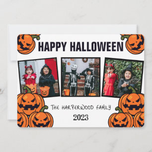 Boo pumpa jack-o-lantern Halloween fotokollage Julkort