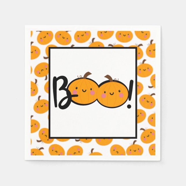 Boo Pumpkin Halloween fest Napkins Pappersservett (Framsidan)