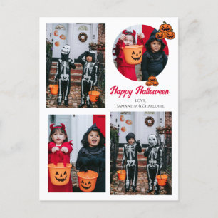 Boo pumpkin jack-o-lantern Halloween Photo Collage Helg Vykort