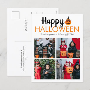 Boo pumpkin jack-o-lantern Halloween Photo Collage Helg Vykort