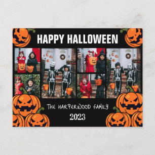 Boo pumpkin jack-o-lantern Halloween Photo Collage Helg Vykort