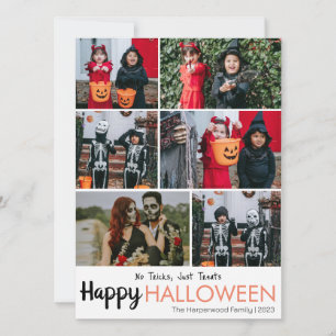 Boo pumpkin jack-o-lantern Halloween Photo Collage Julkort