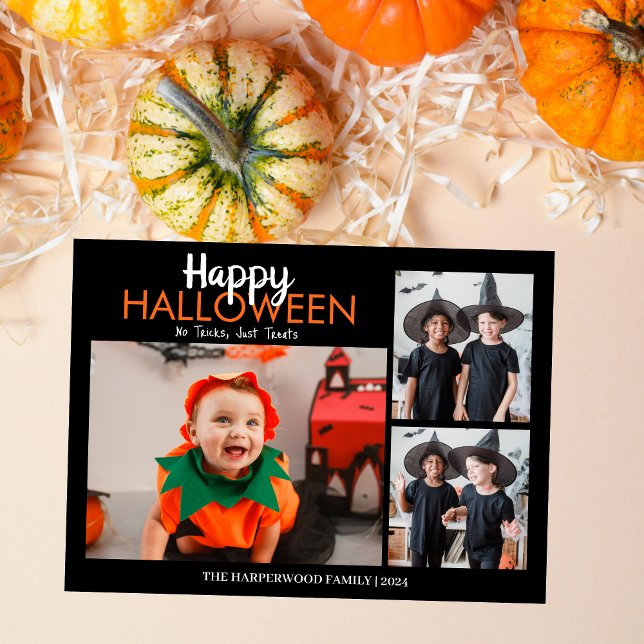 Boo pumpkin jack-o-lantern Halloween Photo Collage Julkort (Skapare uppladdad)