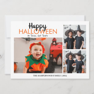 Boo pumpkin jack-o-lantern Halloween Photo Collage Julkort
