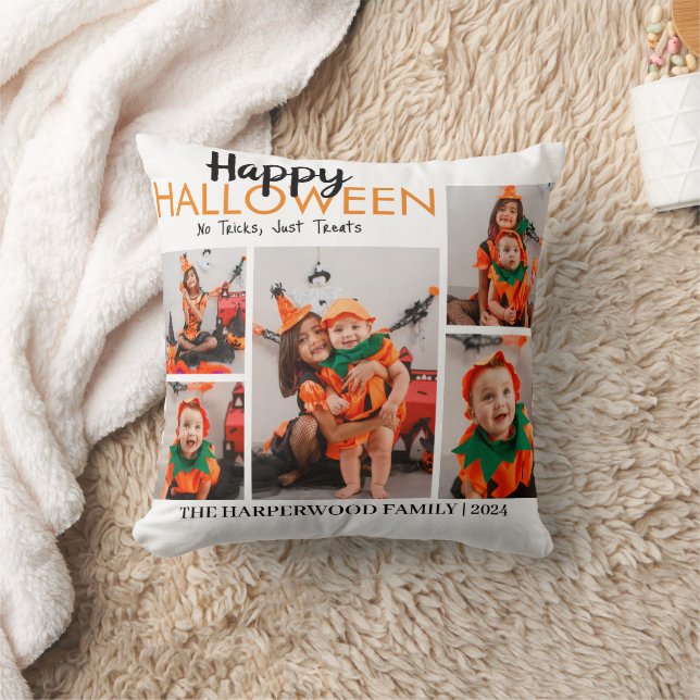 Boo pumpkin jack-o-lantern Halloween Photo Collage Kudde (Filt)