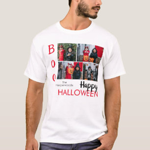 Boo pumpkin jack-o-lantern Halloween Photo Collage T Shirt