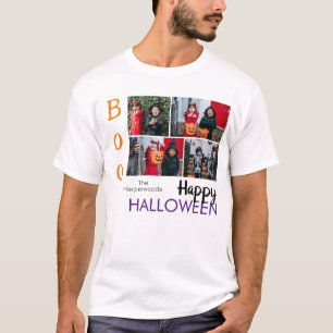 Boo pumpkin jack-o-lantern Halloween Photo Collage T Shirt