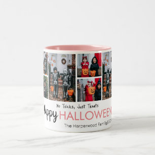 Boo pumpkin jack-o-lantern Halloween Photo Collage Två-Tonad Mugg