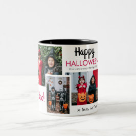 Boo pumpkin jack-o-lantern Halloween Photo Collage Två-Tonad Mugg