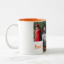 Boo pumpkin jack-o-lantern Halloween Photo Collage Två-Tonad Mugg