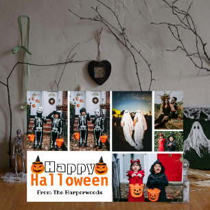 Boo Pumpkin Jack o lantern Spooky Photo Halloween Julkort