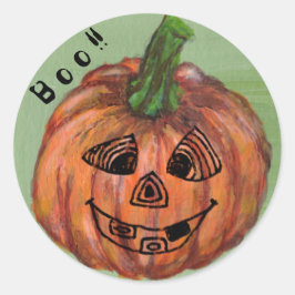 Boo Pumpkin round-dekal, kuvertförsegling Runt Klistermärke