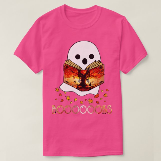 Boo Read Bokar Bibliotek Funny Boooks Ghost Hallow T Shirt (Design framsida)
