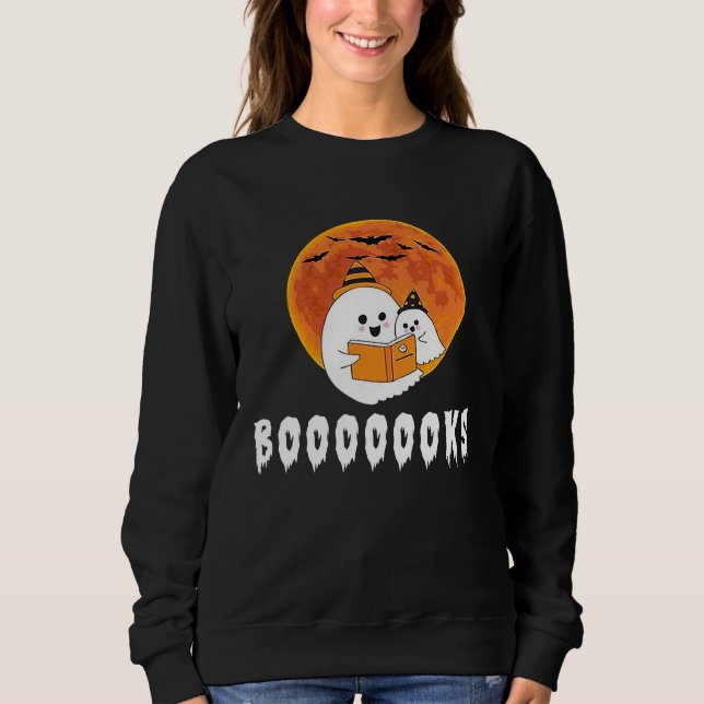 Boo Read Books Boooooks Halloween T Shirt (Framsida)