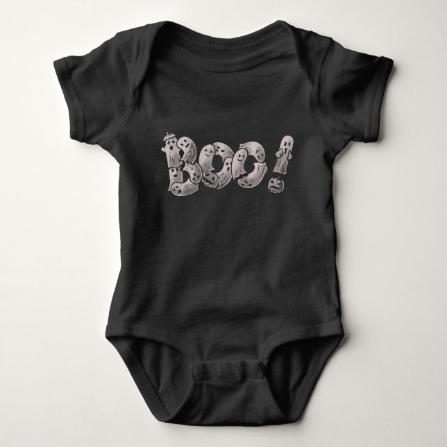 Boo Roliga Spöken Söt Baby Pojke Flicka Halloween  T Shirt (Framsida)