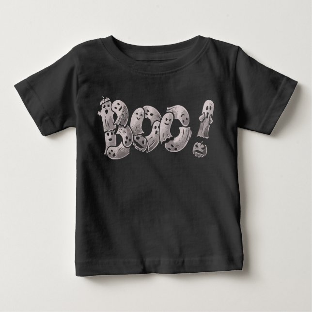 Boo Roliga Spöken Söta Baby Pojke Flicka Halloween T Shirt (Framsida)