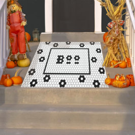 Boo Roligt Halloween Hex Tile Design Black and Whi