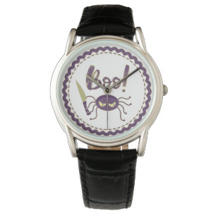 Boo roligt Halloween-spindeltecken knivar hand Armbandsur