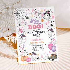 Boo! Rosa Lilac Halloween Ghost Girl Birthday Inbjudningar