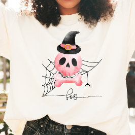 Boo & Rosa skalle Halloween T Shirt