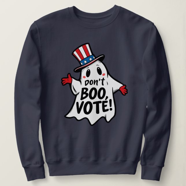 Boo, rösta! Roligt Politik Halloween Mashup T Shirt (Design framsida)