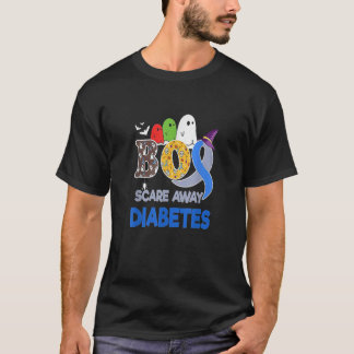 Boo Scare Away Diabetes Halloween day T Shirt