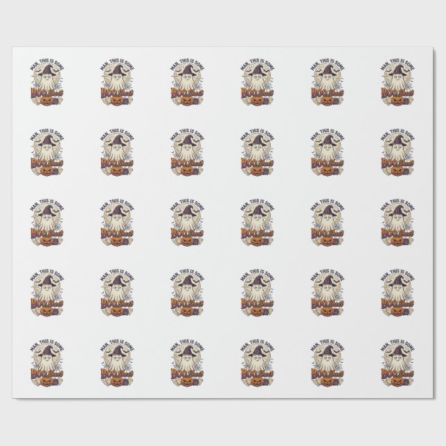 Boo Sheet Spökpumpa Halloween Måne Kittel Presentpapper (Platt)