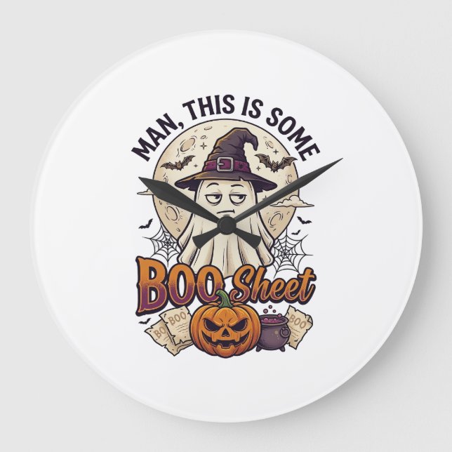Boo Sheet Spökpumpa Halloween Måne Kittel Stor Klocka (Framsida)
