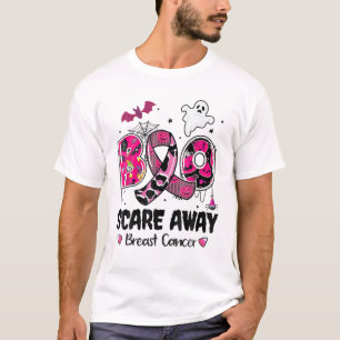 Boo Skräm Away Breast Cancer Warrior Rosa Ribbon H T Shirt