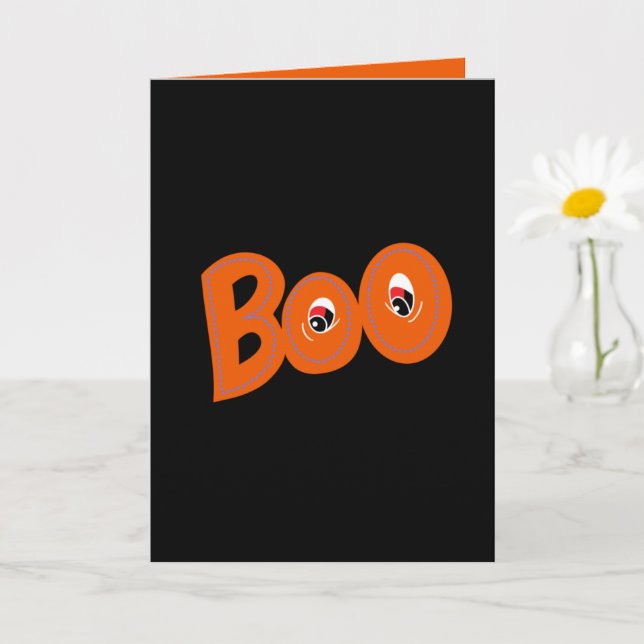 Boo Skrämde jag dig Typography Teckning Art Kort (Liten växt)