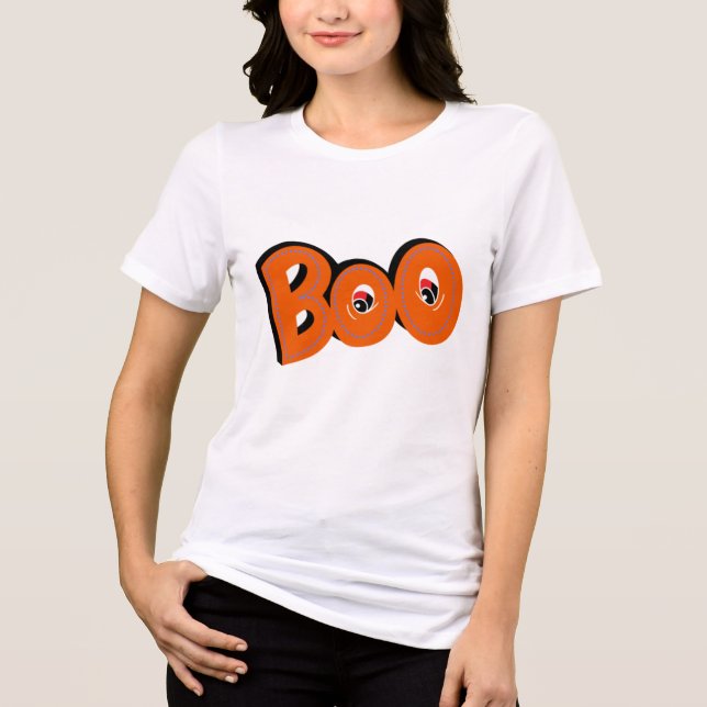 Boo Skrämde jag dig Typography Teckning Art T Shirt (Framsida)
