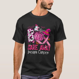 Boo Skrämmer Away Breast Cancer Pink Ribbon Spider T Shirt