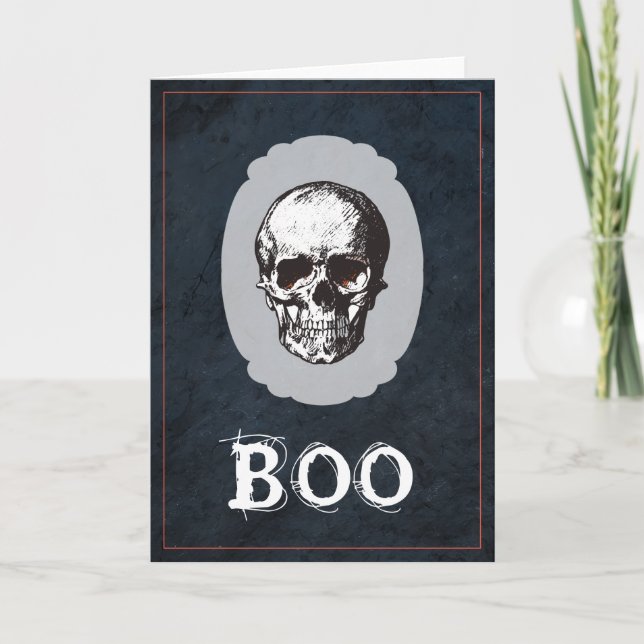 Boo Skull Halloween Kort (Framsida)