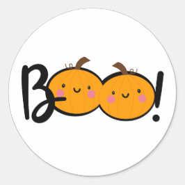Boo Smiling Pumpkin Halloween Stickers Runt Klistermärke
