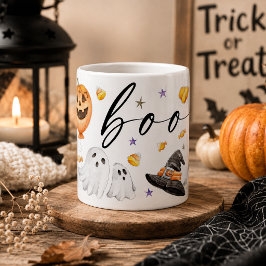 Boo söt akvarell Halloween spökpumpa Kaffemugg