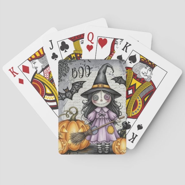 Boo & Söt Häxa och lyktor Casinokort (Baksidan)