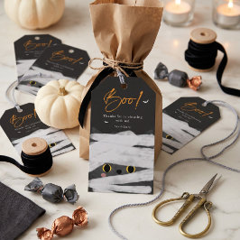 Boo Söt Mummi Katt Halloween Förmån Presentetikett