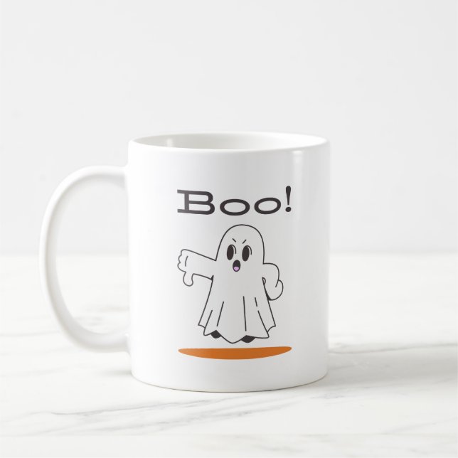 Boo! Söt Spöke Rolig Halloween Klassisk Mugg (Vänster)