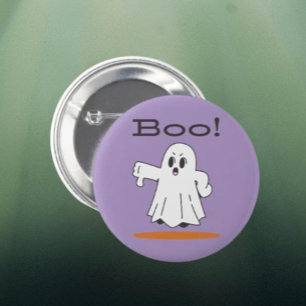 Boo! Söt Spöke Rollig Halloween-knapp Knapp