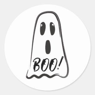BOO! Söt spöklik Halloween-kostym för fest Runt Klistermärke