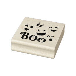 Boo Söt Whimsical Halloween Spökansikte Stämpel