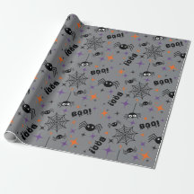 Boo! Spider Cobweb Spooky Seamless Wrapping Papper