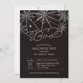 Boo Spindelnät Halloween-fest Invitation Inbjudningar