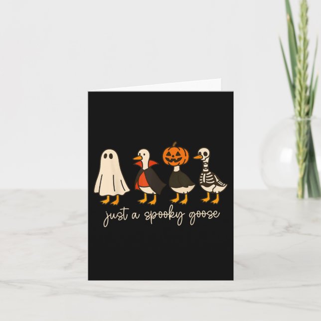 Boo Spök Anka Halloween Skrämmande Anka Höst Skele Kort (Framsida)