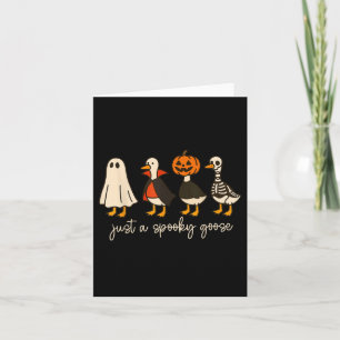 Boo Spök Anka Halloween Skrämmande Anka Höst Skele Kort