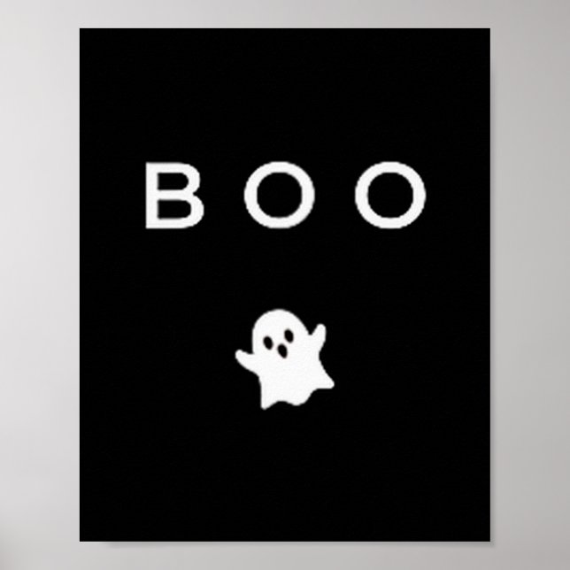 Boo Spöke Halloween Subtil Minimal Höst Rolig Trik Poster (Framsidan)