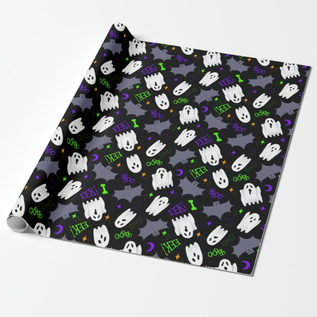Boo Spöken Halloween Wrapping Papper Presentpapper (Utrullad)