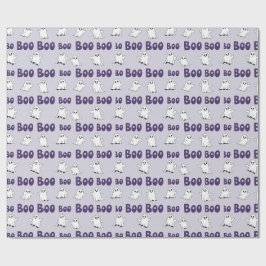 Boo Spöken Lila Halloween Mönster Presentpapper